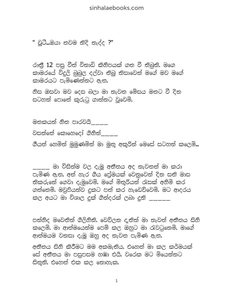 Geunu Mathakayan Mathakayan Hitha Parawai – Amaa | Sinhala Novels